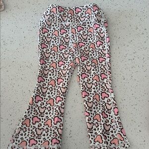 Leopard Disney Mickey Mouse Print Flared Pants